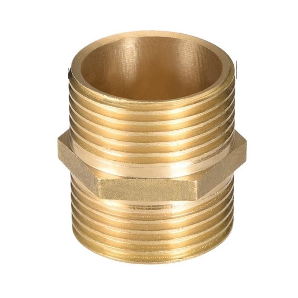Samlng Men's One Color 1Pc Brass Pipe Hex Fitting Adapter, Nipple Connector Quick-Connect Plumbing Tube Joiner(1X1in)