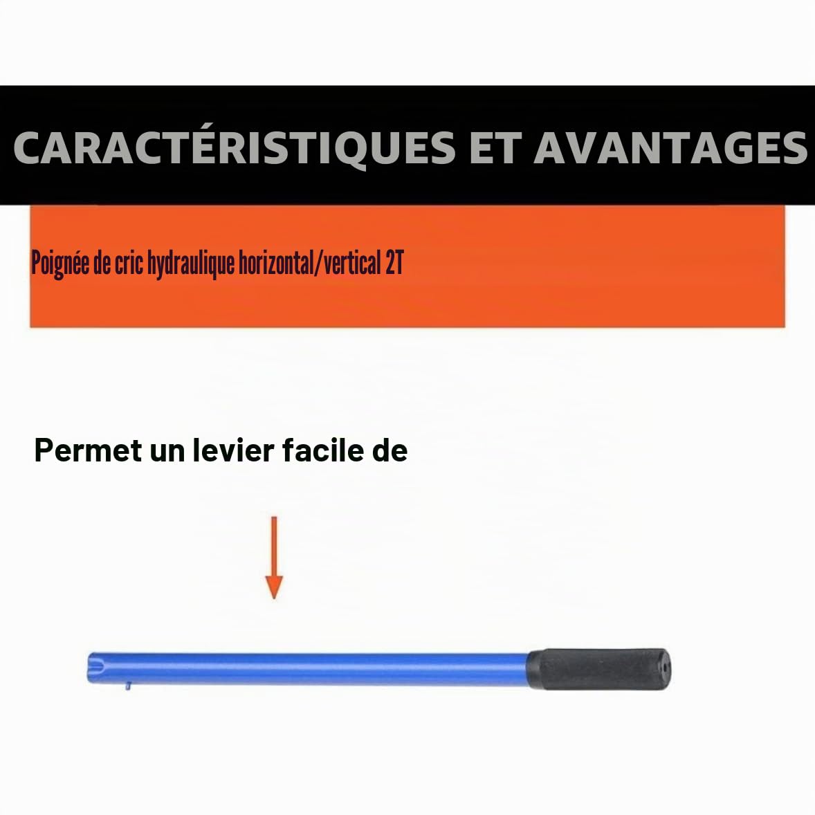 Poignée D'outil Hydraulique Horizontale De 2 Tonnes Outil De Poteau De Levier Accessoires D'outils De Voiture Automobile Cric Hydraulique Accessoires D'outils De Voiture Poignée D'outil Barre De(bleu)