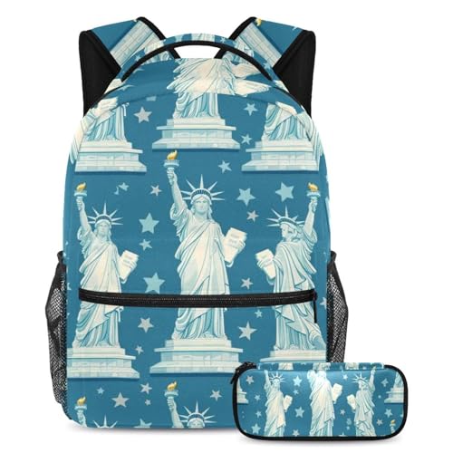 Sac à dos d'école Statue de la Liberté pour le voyage des étudiants et adolescents