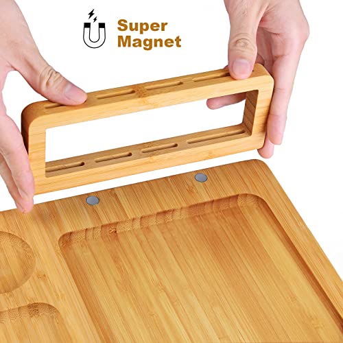 Xergur Bamboo Cheese Board Set - Charcuterie Boards and Serving Meat Platter, Cheese Tray with 4 Stainless Steel Cheese Knives Cutting Board Platter, Ideal for Halloween, Wedding, Christmas Gifts by Xergur - Image 2