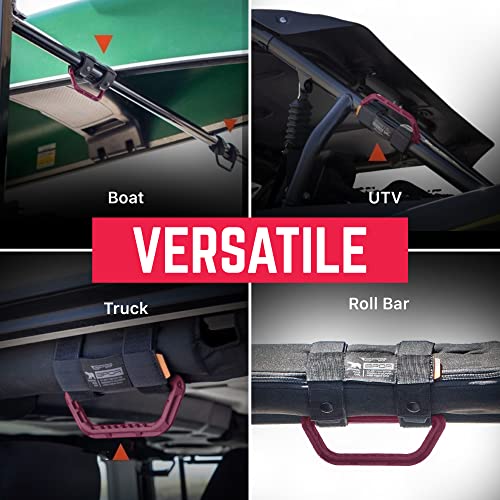 Gp Grip Universal Grab Handle, Patented Nylon Roll Bar, Sturdy Straps, Fits All Truck Dia 1-5.5 Inches, For Wrangler Models, Utvs, Boats And More, Patented, Burgundy Red, 2-Pack #TOP6
