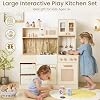 labebe Play Kitchen for Kids Indoor Pretend Play, Wood Toy Set with 2 Storage Boxes, Stove, Sink, Ice Maker, Pots and Pans, Kitchen Set for Cooking Play