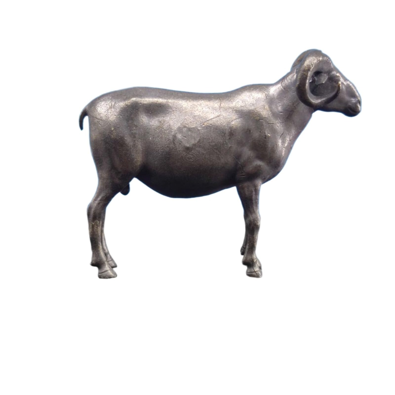 NGDFGR Brass Twisted Angle Antelope Miniature Statue,Metal Realistic Animal Antelope Sculpture Desktop Ornament Home Bonsai Micro Landscape Decr Accessories