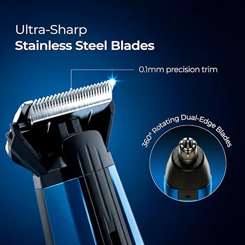 Image of Lifelong Beard Trimmer for Man | Trimmer Men Beard | All in One 24 Length Settings Cordless Rechargeable Shaving Machine for Beard, Hair, Nose & Full Body | 1.5Hr, TypeC, 1.5Hr Runtime | Grooming Kit