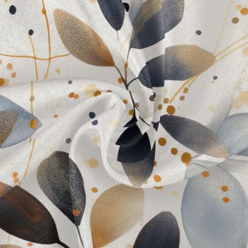 Wajiw 60 Inch Indoor Outdoor Round Tablecloth with Umbrella Hole and Zipper Waterproof Patio Table Cover for Camping Dining Room Party Outdoor Picnic,Leaves