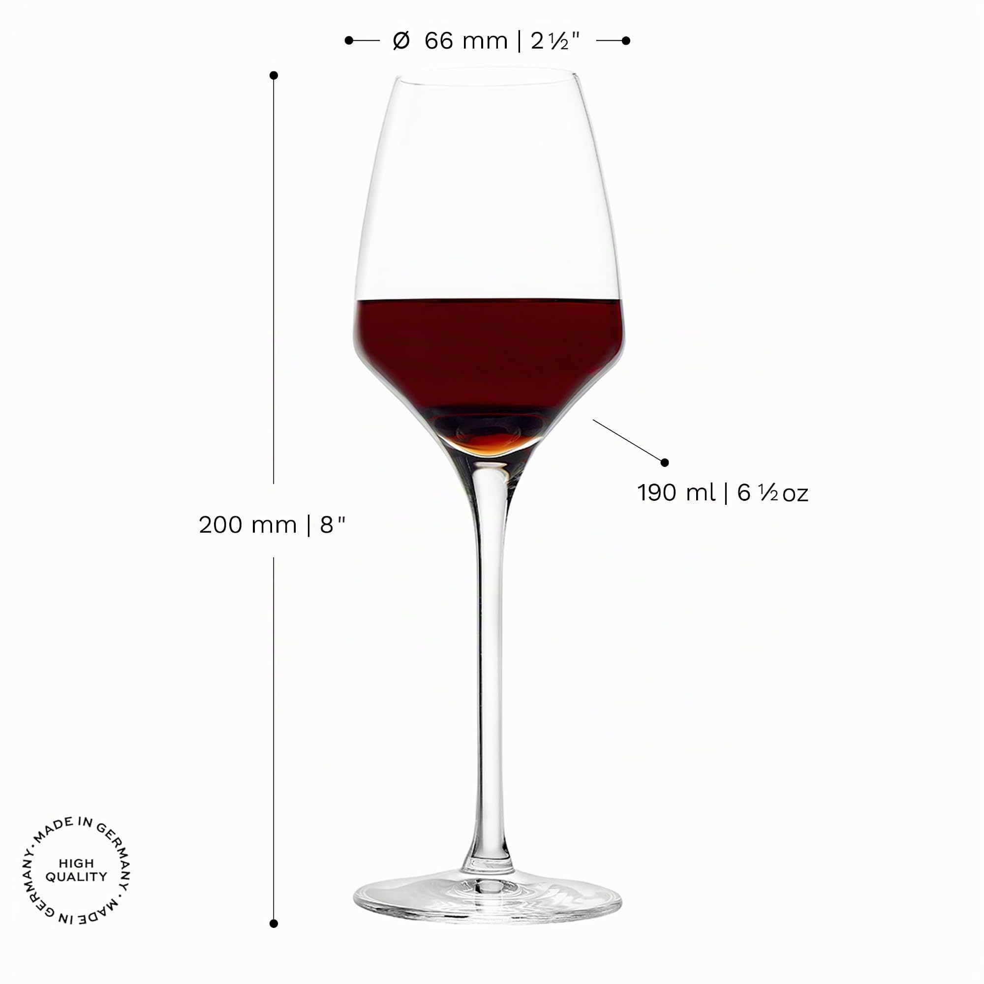 Copas para vino dulce Experience de Stölzle Lausitz, de 190 ml, juego de 6, imitan el vidrio soplado, aptas para lavavajillas.