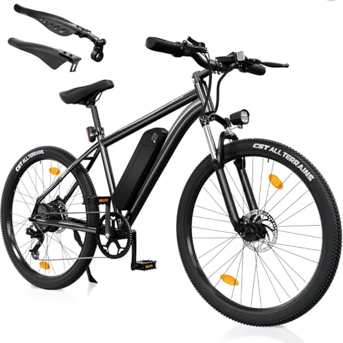 Finbike Electric Bike Adults, 26inch Electric Mountain Bicycle with Removable Battery, 60/80 KM Max Range, 5 Speed Levels & 7-Speed Derailleur, LCD Display, E-Bike for Adults, M10/M10S/EB3