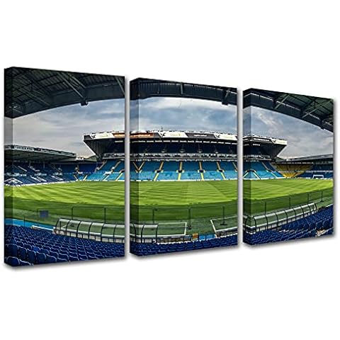 The Famous Stadium, (Elland Road football field) Painting Murals 3 Pieces of Canvas art Murals Contemporary Artist home Decoration Room Murals, Kitchen, wall Decoration, wall art, Framed 42×20 inch Cover