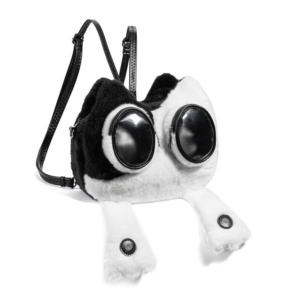 Panda Ita torba, mini pluszowy plecak z okienkiem ekspozycyjnym, puszysta torba na ramię kawaii, kreskówkowa torba szkolna, crossbody