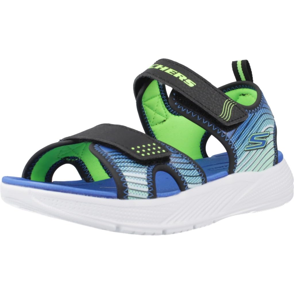 Skechers Baby Boys Microspec-Splash Flat Sandal, Black, 4 UK Child