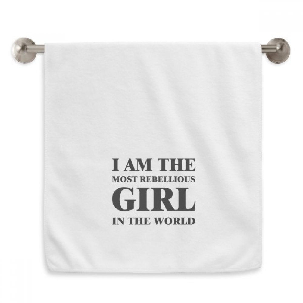 Serviette moelleuse absorbante Je suis Le Rebelle Fille Diadème en blanc