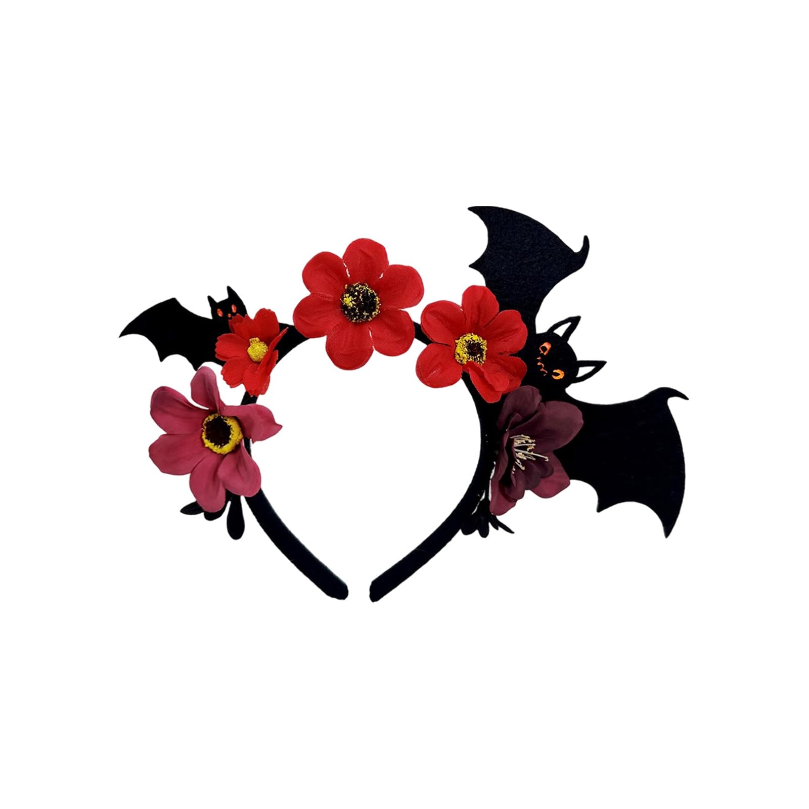YUXITA Halloween Flower Bat Hairband Comfortable Adjustable Dark Series Hairband For Women Men Party Gathering Headpiece