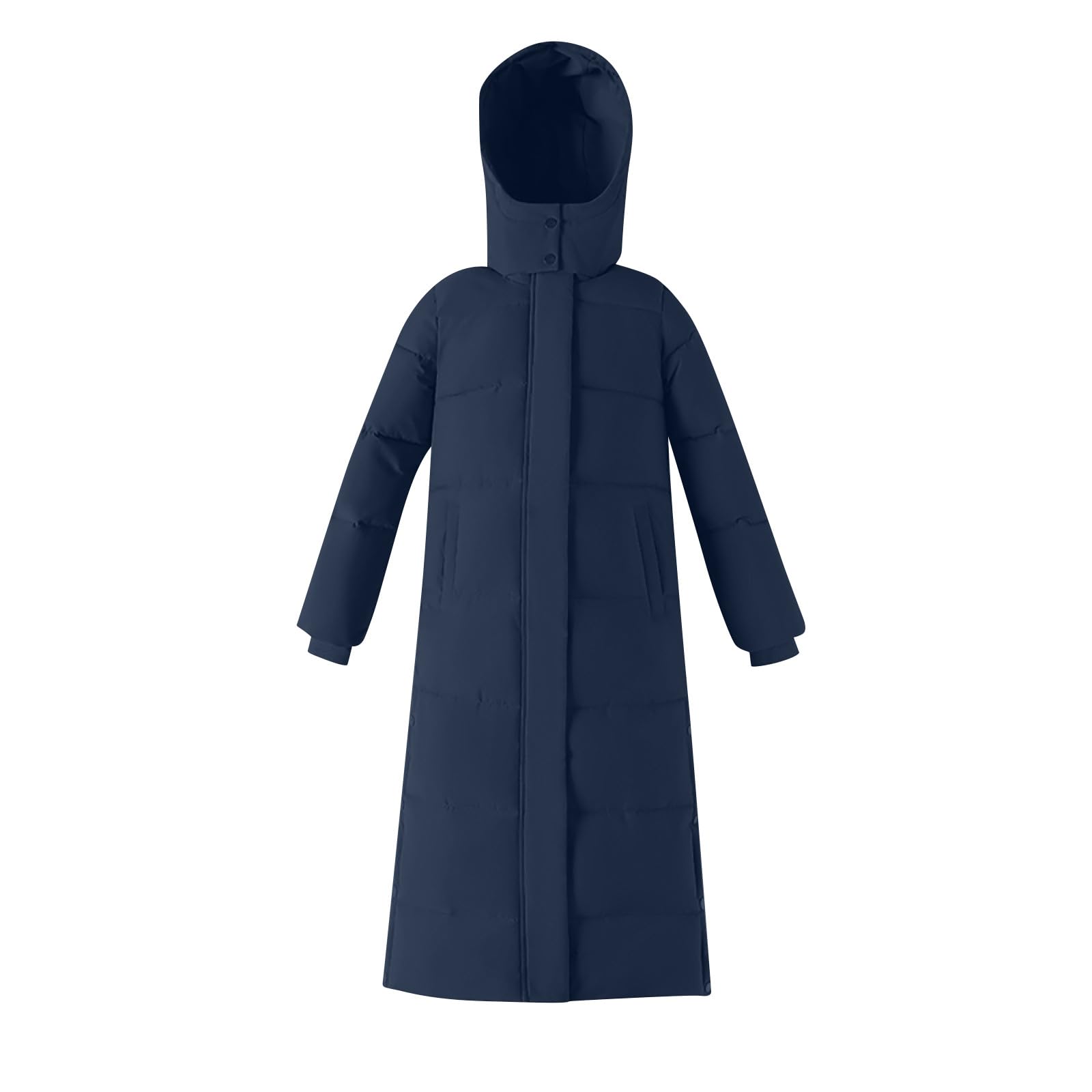 Abrigo Plumas Mujer,Chaqueta Acolchado Invierno de Cremallera con Capucha Parka de Forro Polar Cálido Cazadora de Manga Larga Gabardina Más Gruesa Al Aire Libre Caliente Chaquetas Largo con Bolsillos