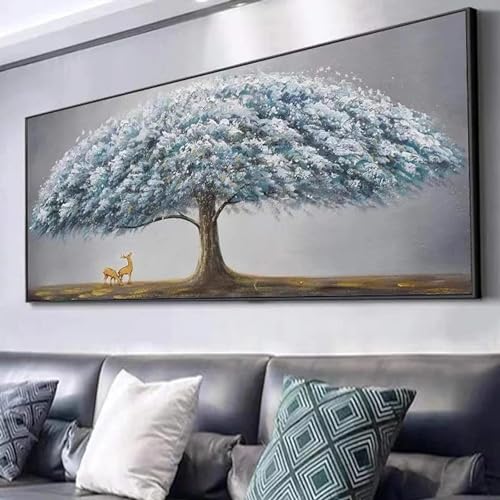 Impression sur toile paysage d'arbre moderne 80x160 cm pour salon