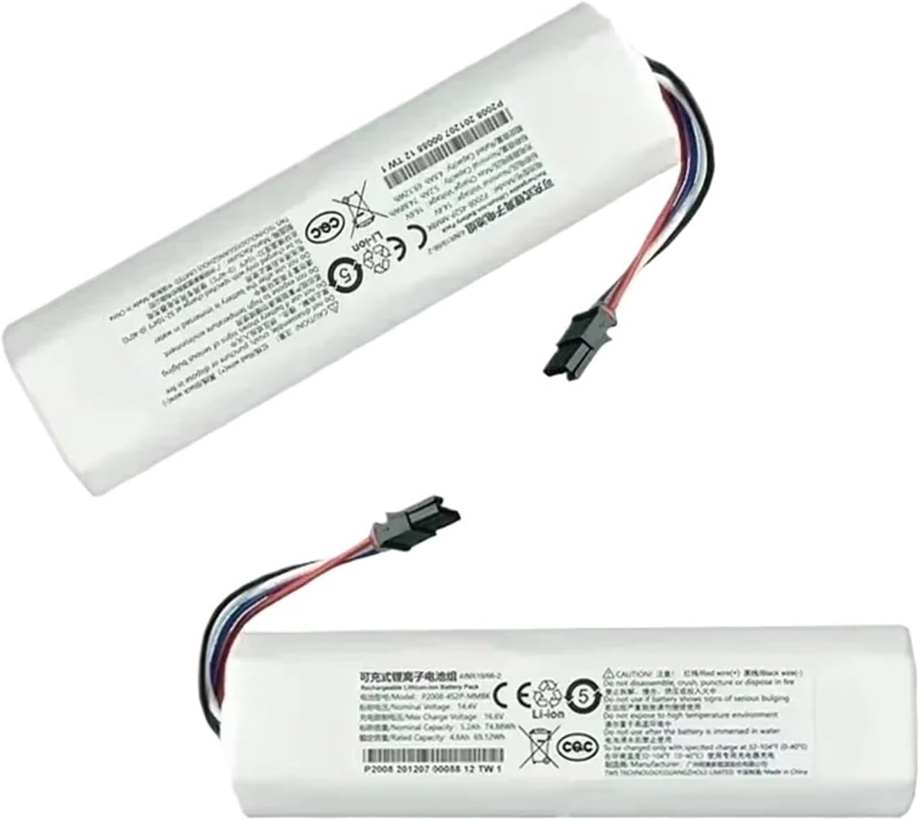 Compatible for Dreame Robot Vacuum Battery, 14.4V 12800mAh Li-ion Replacement Battery Pack for D9 F9 L10 Pro, Long-Lasting Power Supply(5200mAh)