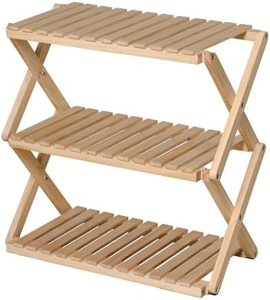 Amazon コーナンラック 折り畳み式木製ラック３段 ワイドタイプ 収納 キャビネット