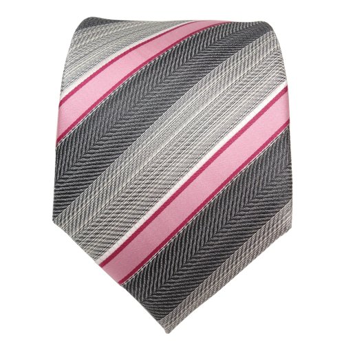 TigerTie Cravatta in seta - rosa rosso grigio