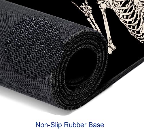 Large Mouse Pad, Extended Gaming Mousepad, Non-Slip Rubber Base Keyboard Mouse Mat Desk Pad for Gamer, Laptop, Office & Home, 31.5 x 11.8 in, Black Skull - Image 5