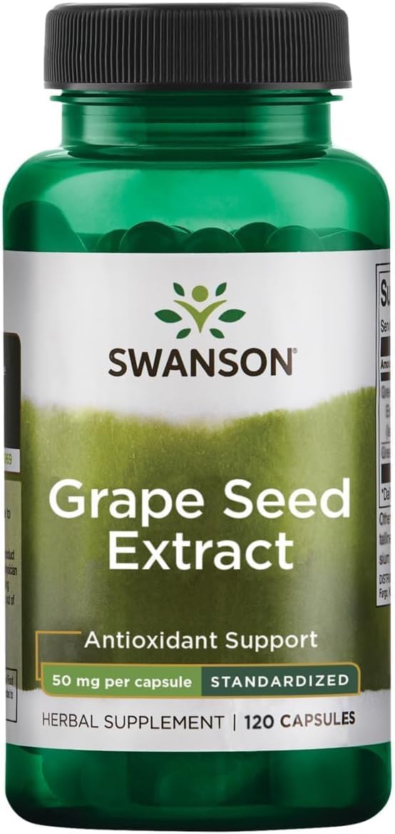Swanson Grape Seed Extract (Standardized) 50 Milligrams, 120 Capsules 120 Count (Pack of 1)