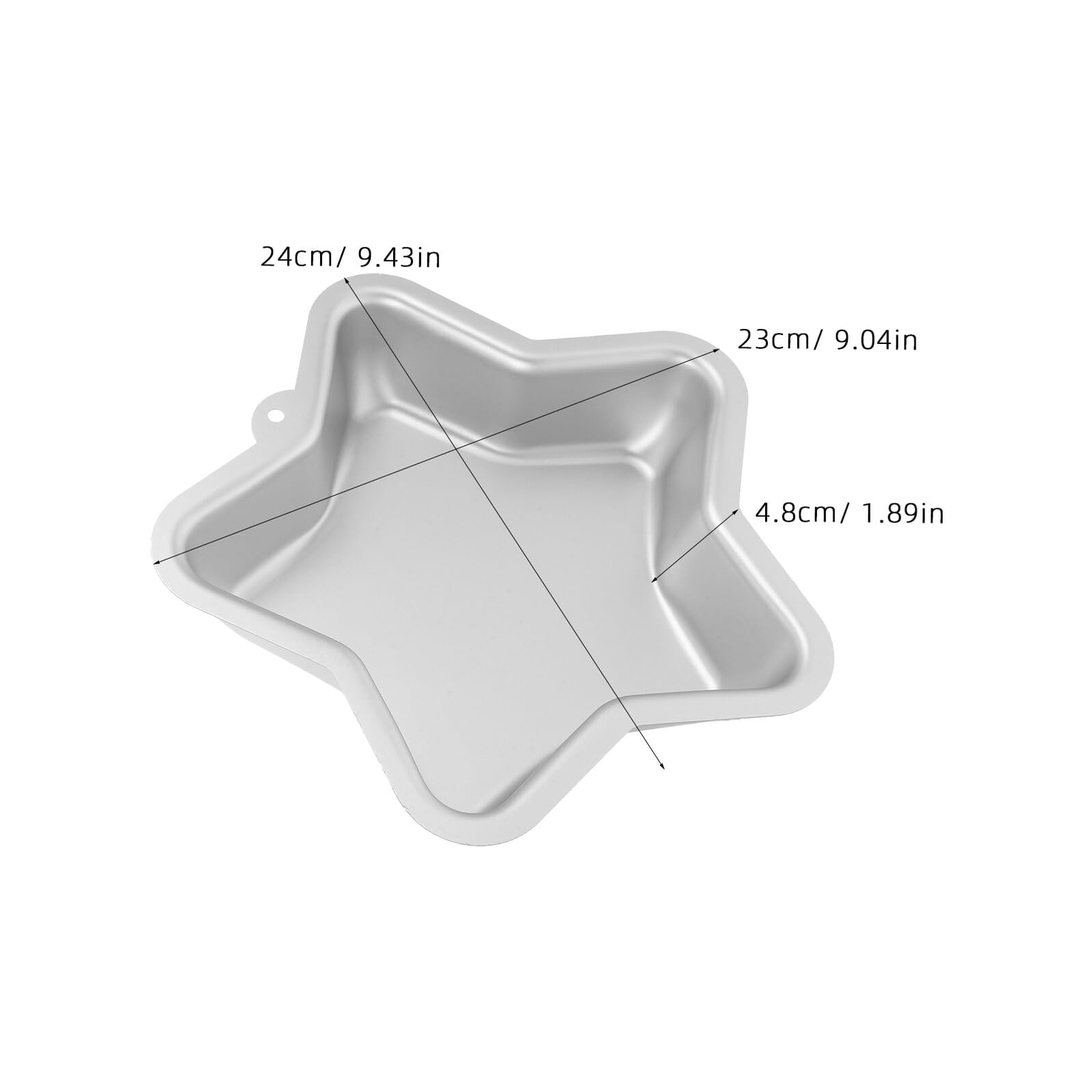 Cabilock Molde 2piezas para Pastel de Estrella de Cinco Puntas | Aleación de Aluminio, Plata, Superficie Antiadherente, Uso en Tartas y Postres