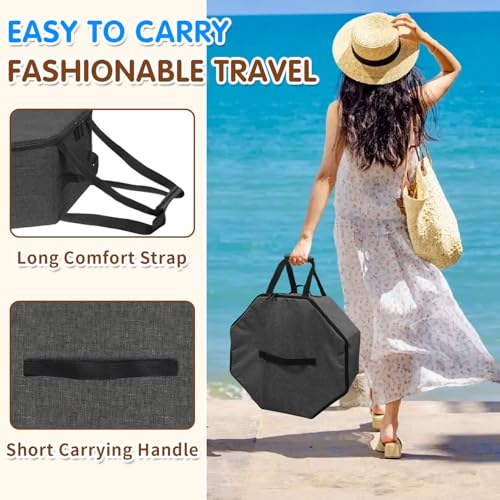 BOHEMIABY Foldable Hat Box with Handle - Stackable Storage Organizer for Closet, Travel Cowboy Hat Carrier for Women & Men, Space Saving Collapsible Cardboard Box, Dark Gray by BOHEMIABY - Image 2