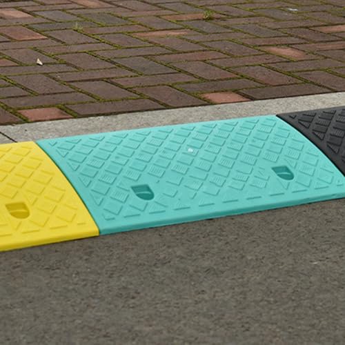 Curb Ramp, Ramp Threshold, con Perno de Montaje, para Sillas de Ruedas, Scooters, Amarillo, 50 x 27 x 8 cm miniatura 4