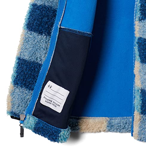 Columbia Winter Pass infantil estampado Sherpa zíper completo, xadrez índigo brilhante, grande