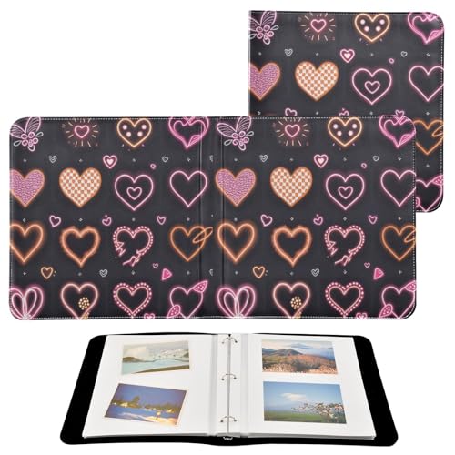 Álbum de Fotos Autoadhesivo DIY Scrapbook Álbum Corazones Brillantes Día de San Valentín Carpeta de 3 anillos 40 páginas 8x10 para recuerdos miniatura 2