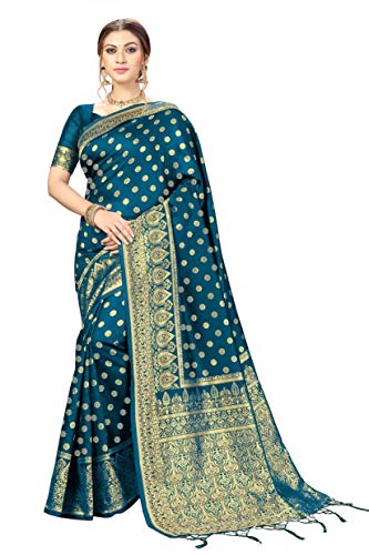 Nivah Fashion Women's Kanjivaram Banarasi Art Silk Saree with Blouse Piece (US.S11-Morpeach)