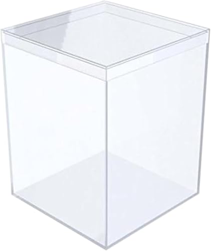 6 vitrinas de plástico duro transparente para coleccionables, caja de regalo transparente para recuerdos de fiesta, 3.44 pulgadas cuadradas x 4.5