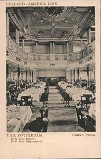 Holland - America Line - T.S.S. Rotterdam - Dining Room Interiors Original Antique Postcard