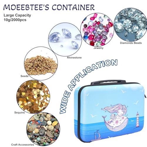 Image of MoeeBtee Diamond Painting Storage Containers, 60 Slots Diamond Art Accessories and Tools, Diamond Painting Organizer Storage Case - Mermaid