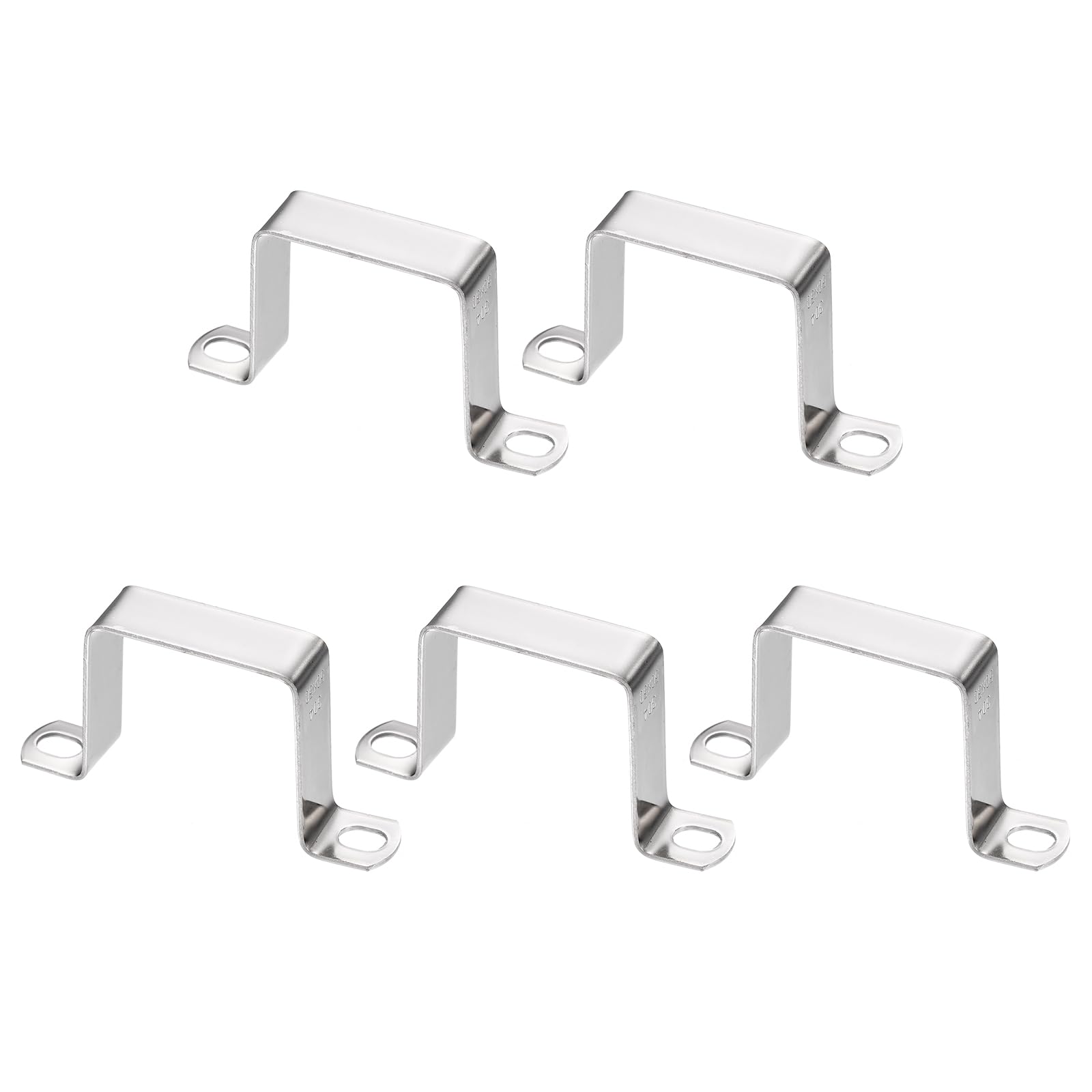 sourcing map Square Pipe Clamp 50x50mm 304 Stainless Steel Silver 5pcs