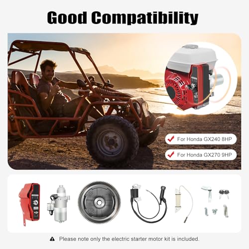 Kit de arranque eléctrico con motor de arranque y volante para GX240 8HP GX270 9HP miniatura 3