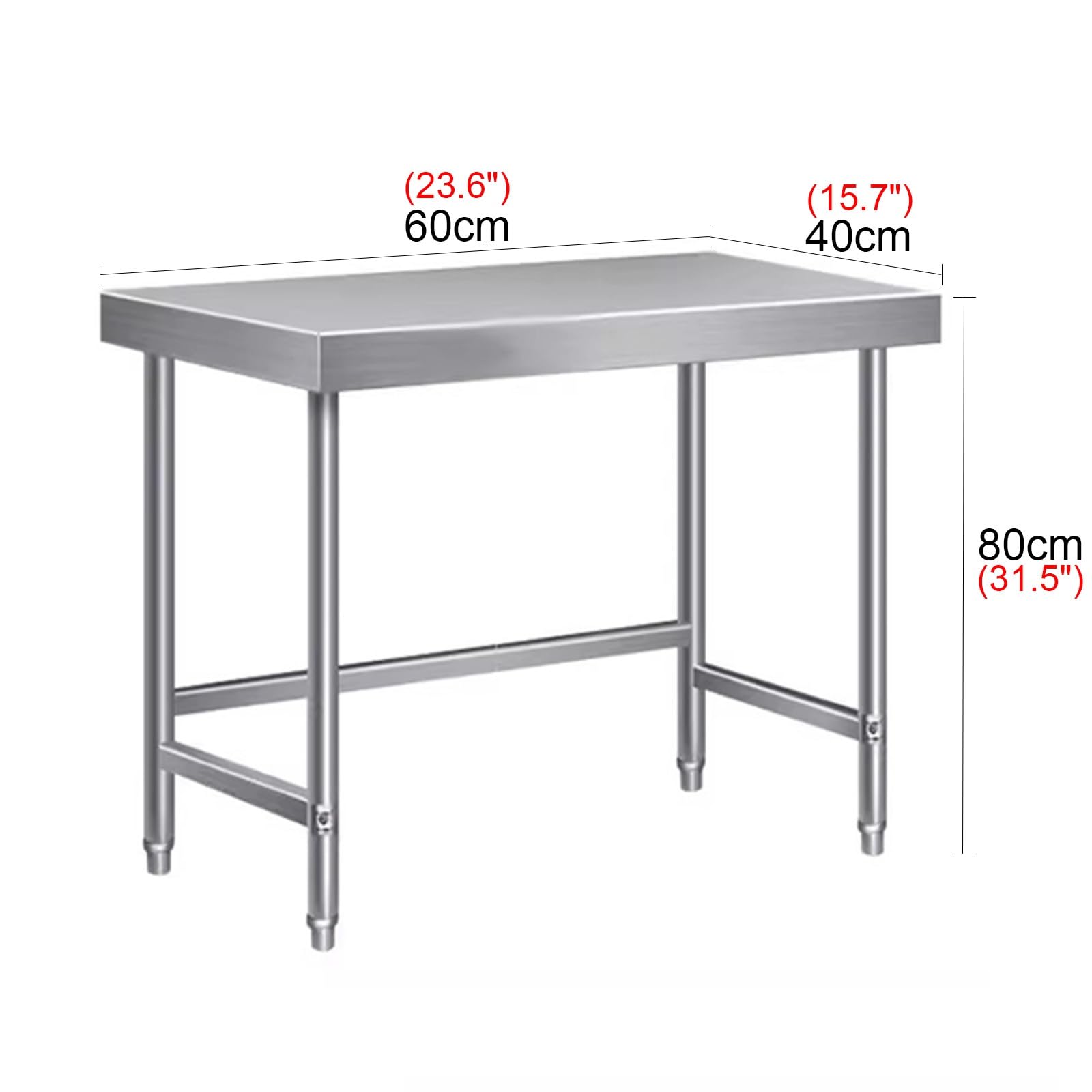 Mesa de preparación de acero inoxidable, estación de trabajo de cocina resistente con amplio almacenamiento para necesidades culinarias
