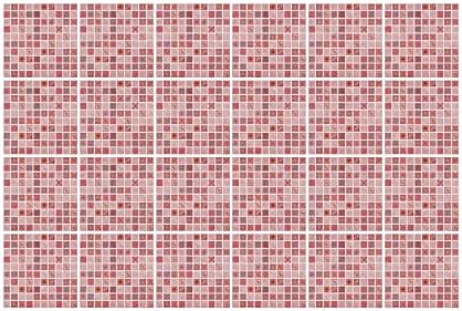 WALPLUS 15cm(6") Wall Tile Sticker Set Peel and Stick Backsplash Decals Vinyl Home Decors Splashback for Kitchen Bathroom Tile Paint Stick on Wall (24pcs 15x15cm, Pink Marble Vintage Azulejo)