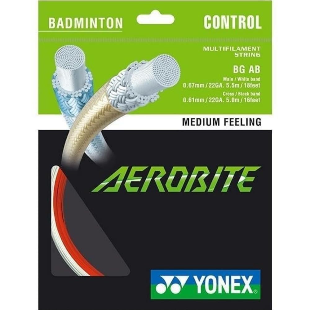 Amazon.com : Yonex Aerobite String (10m Set) White/Red : Sports