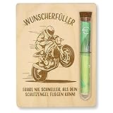 ZUKLA Verpackung Geldgeschenk Motorrad - 13 x 10 cm - mit Reagenzglas - Geldgeschenk Verpackung aus Holz - Geldgeschenke Motorradfahrer - Gutschein Motorrad Geschenke für Männer & Frauen