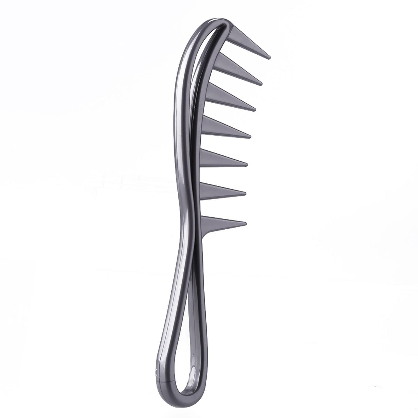 DieffematicSZ Grzebień Wide Tooth PP Comb Curly Hair Salon Hairdressing Comb Massage for Hair Styling Tool for Curl Hair (Color : Gray)