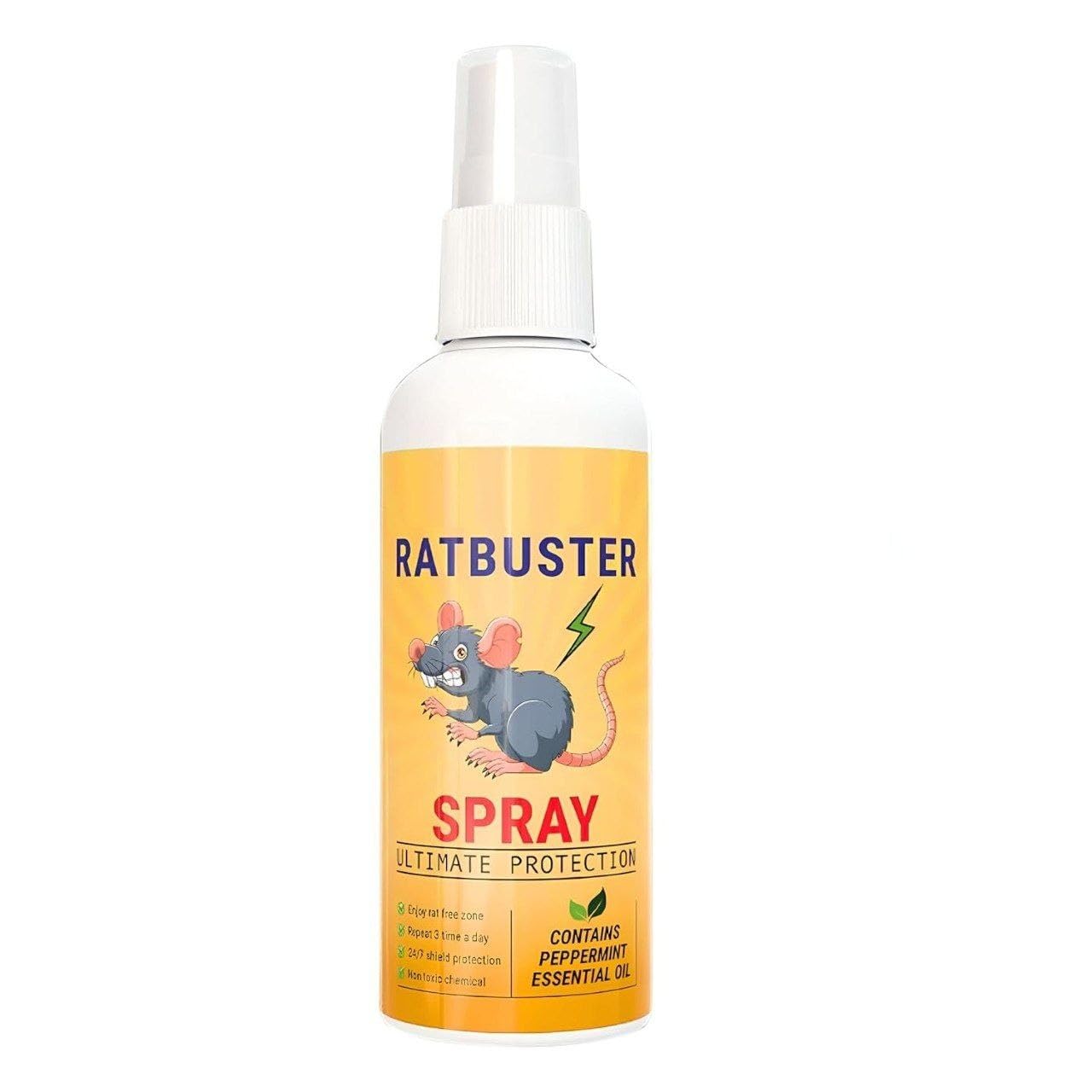 VELLOX Ratbuster Rat Repellent Spray with Peppermint Oil, 100ml | Non-Toxic Formula, Indoor & Outdoor Use, Fast-Acting, Blocks Entry Points, No Traps or Poison-image-1