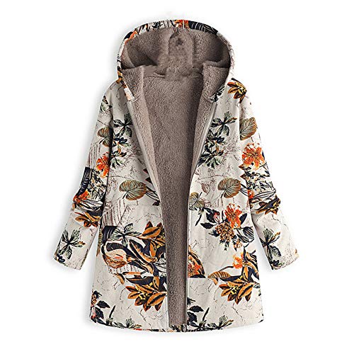 Preisvergleich Produktbild Hhckhxww Winter Damen Baumwolle Und Leinen Bedruckte Kapuzenpullover Warme PlüSchjacke