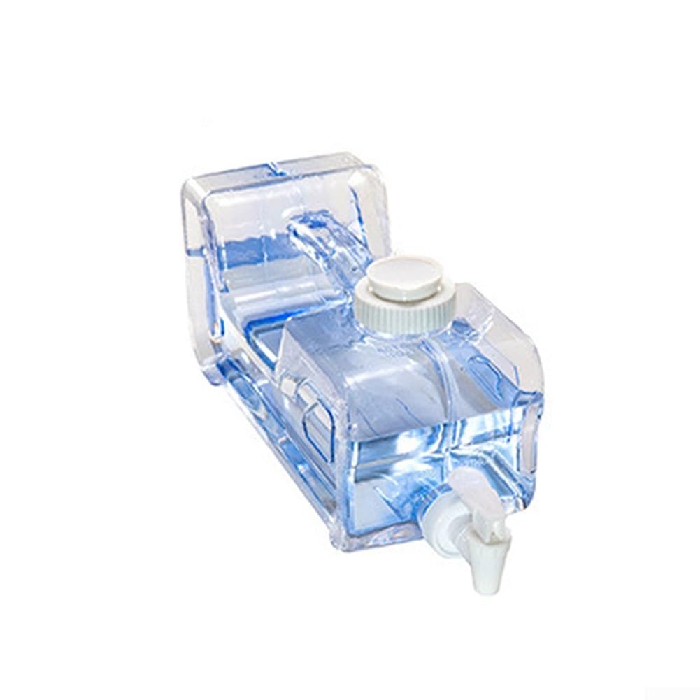 Gdfnmogo Dispensador de agua de plástico reutilizable para refrigerador, tanque de bebidas de grado alimenticio de 3 L a 7,5 L con ahorro de espacio para un diseño delgado, espiga integrada, mango