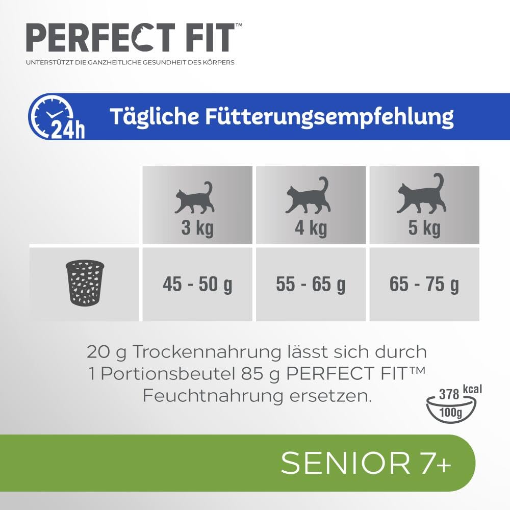 PERFECT FIT Senior 7+ Trockenfutter für Katzen 7 kg Huhn