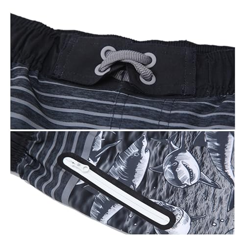 Image of Rokka&Rolla Boys' 4-Way Stretch Swim Trunks Board Shorts Bathing Suit Swimwear with Mesh Lining, UPF 50+