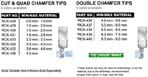 Miniatura 10 de Amana Tool - Cuchillo de doble chaflán de 6 0.118 in (RCK-439), grado industrial