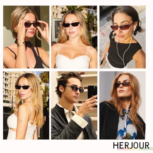 Retro Square Cat Eye Sunglasses for Women Men 90s Trendy Rectangle Sun Glasses UV Protection AR823713