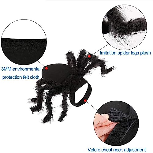 Stronrive Halloween Spinnenkostüm für Hund & Katze - Plüsch Spinne Kostüme für Haustiere