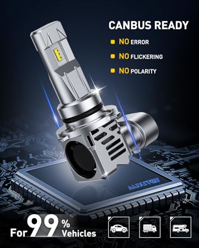Image of AUXITO 9006 /HB4 LED Bulb, 60W Per Set, Plug N Play, Long Lifespan, 99% Compatibility, 2PCS
