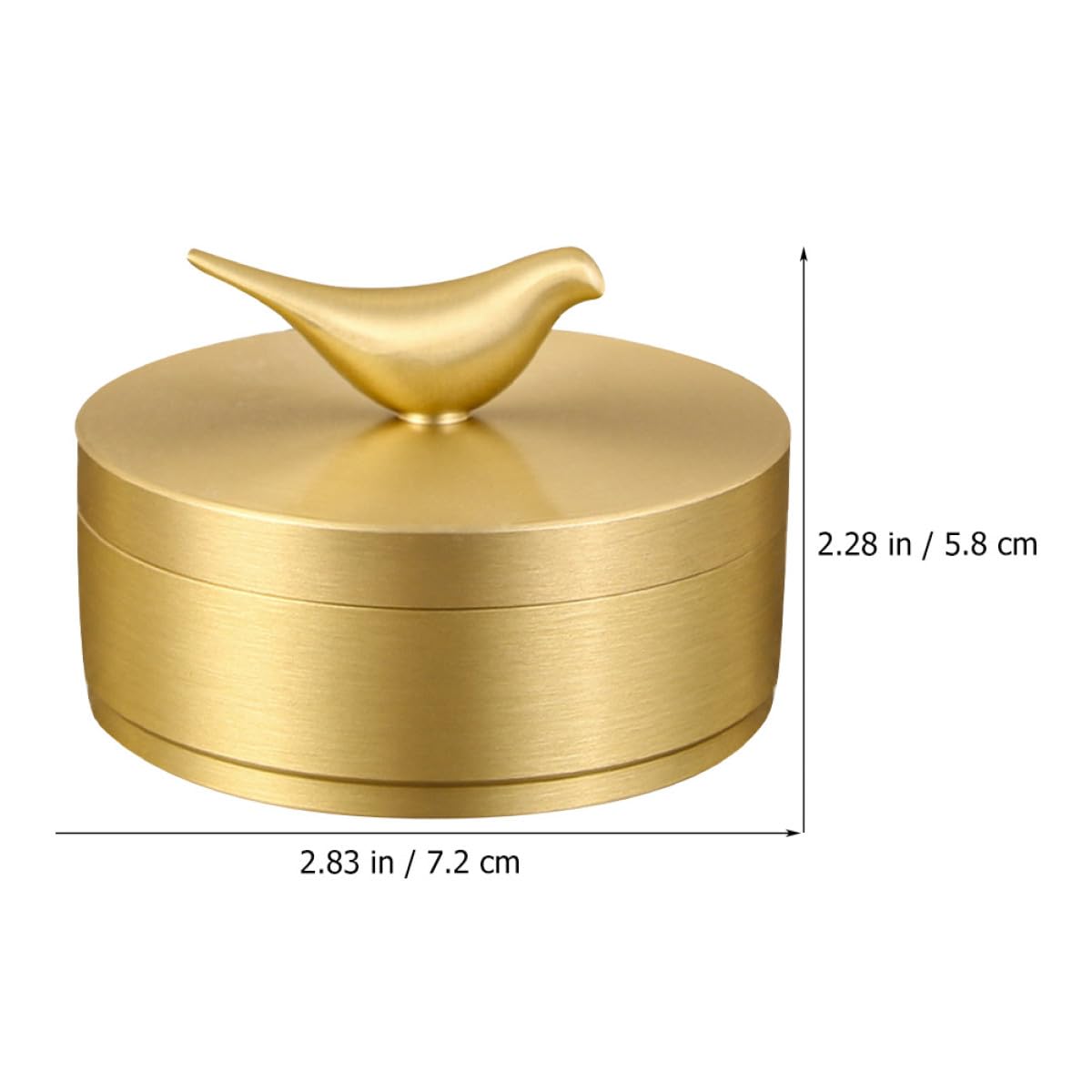Posacenere in Ottone Oro Coperchio Rotondo da Tavolo