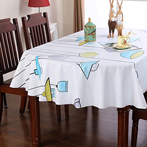 Nappe ovale en vinyle imperméable : protection lavable 4 couleurs pour table de cuisine - 2